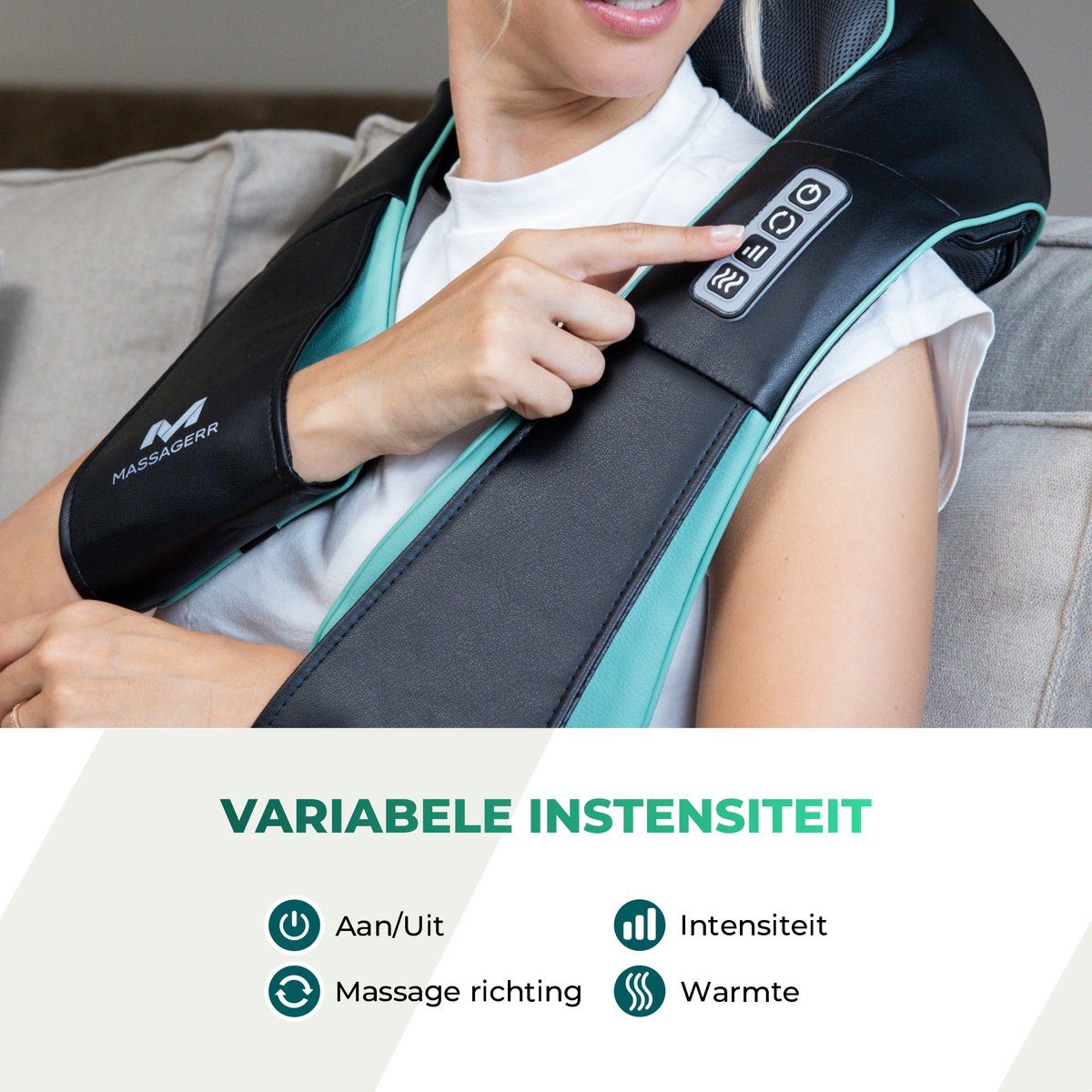 Massagerr Shiatsu Massagekussen 2.0 Draadloos met Infrarood - afbeelding 3