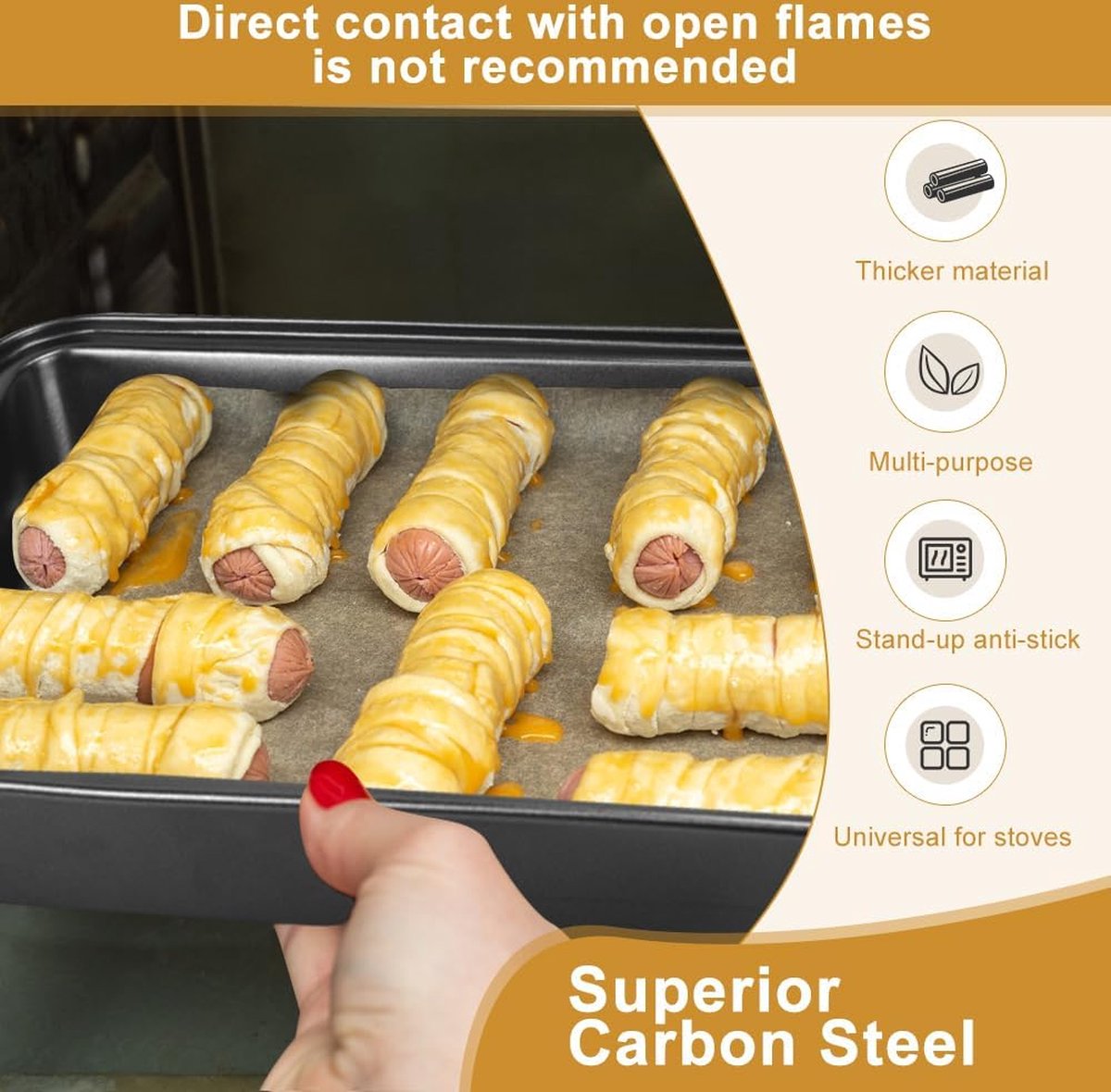 Ustensile Cuisine Sain Plat à Rôtir Mumisuto Avec Grille - Aluminium, 26.5x20.5x5cm, Anti-adhésif - Four, Cuisson, Pâtisserie Ustensile Cuisine Aluminium