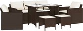 vidaXL - 6-delige - Loungeset - met - kussens - poly - rattan - bruin