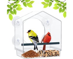 Raamvogelvoeder voor vogels, vogelhuis voor ramen van acryl, transparant raamvogelvoeder, raamvoeder met zuignappen, raamvoeder voor wilde vogels