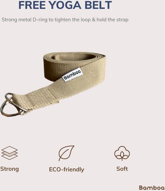 Yogablokken Set Zand + Gratis Yoga Riem - Ronde hoeken - EVA Foam - 2 Yoga Blokken - Bamboa yoga block wood van Bamboa — afbeelding 5