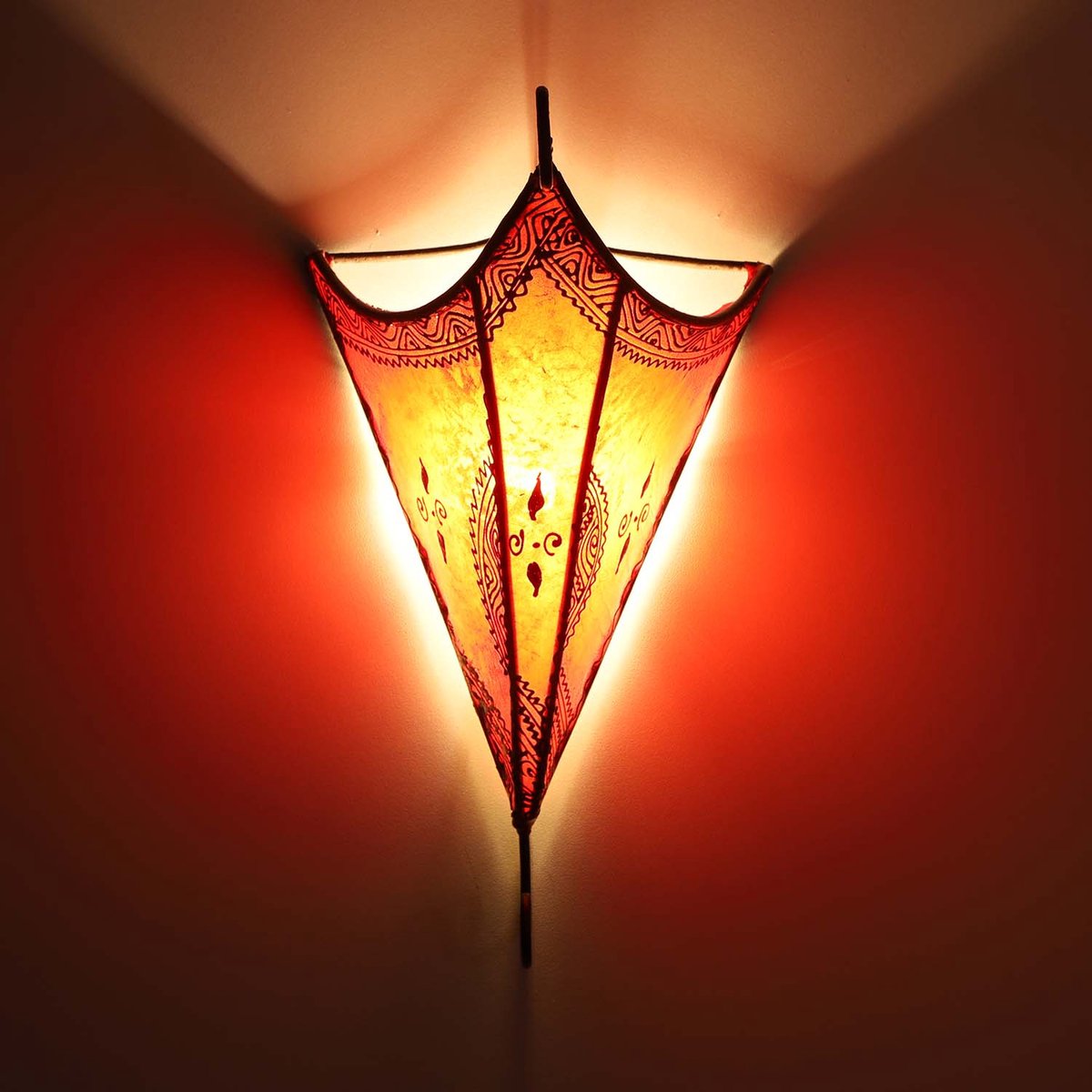 Marokkaanse leren wandlamp Mouna