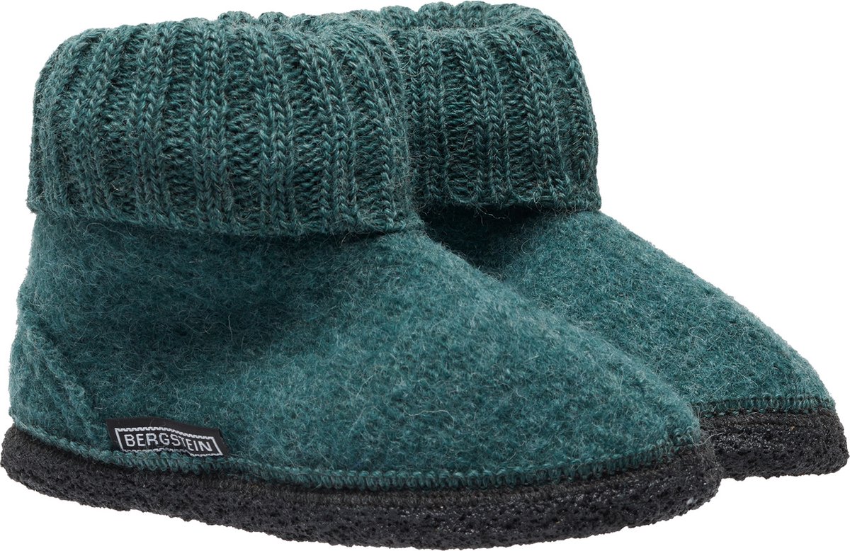 Bergstein Cozy Sloffen - Pantoffels voor dames, heren en kinderen - 100% Zuiver scheerwol - Seagreen
