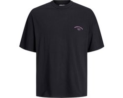 Jack & Jones - Heren Tee SS Santorini Oversize Fit Tee - Zwart - Maat M
