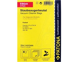 5x Stofzuigerzak 496186 Compatibel met Festool CT36 CTL36 CTM36 CT HEPA FIS-CT36/5 - PATONA - nodig