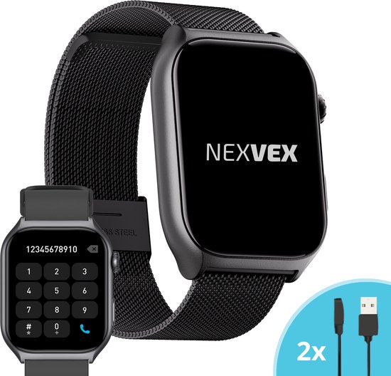 Nexvex Luxe 2X Smartwatch horloge met stappenteller voor heren en dames