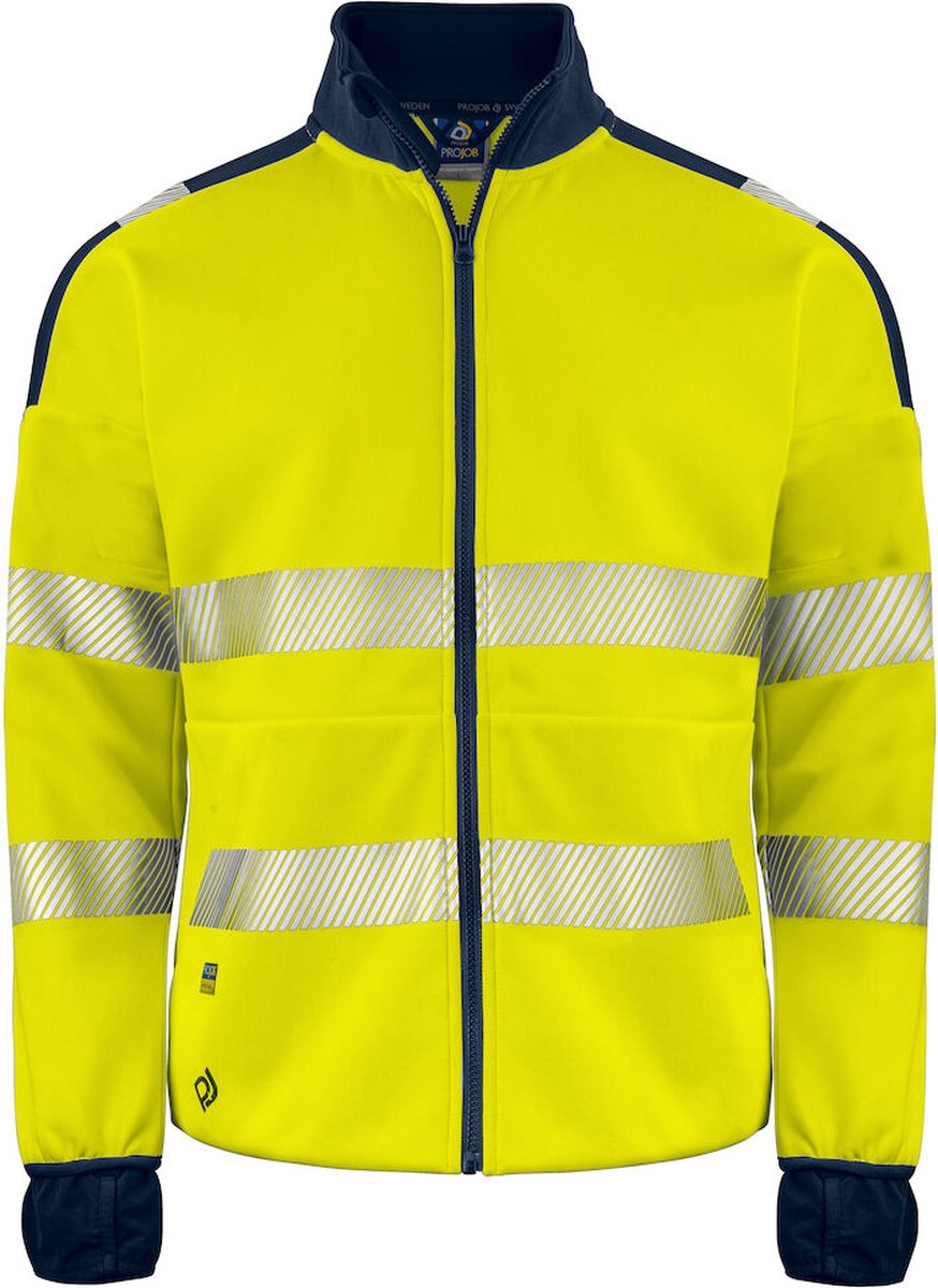 ProJob 6109 SIGNALISATIESWEATER MET LANGE RITSSLUITING EN ISO 20471 KLASSE 3 646109 /Marine Geel