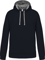 Pull à capuche Kariban avec capuche contrastée K446 - Marine / Gris Fin - XXL