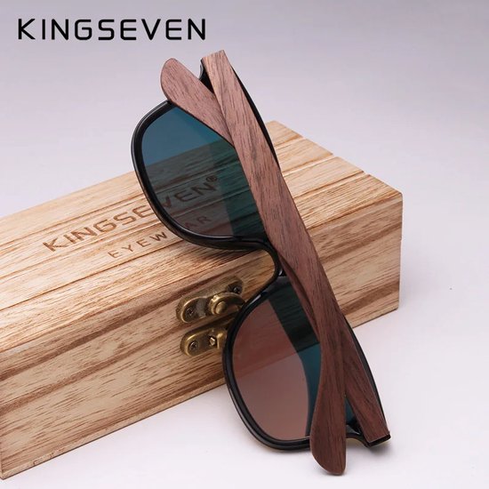 Kingseven vierkant Zonnebril - Unisex - Gepolariseerd - UV400 - Groen van Merkloos — afbeelding 4