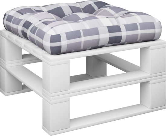 vidaXL Palletkussen 60x60x12 cm stof grijs