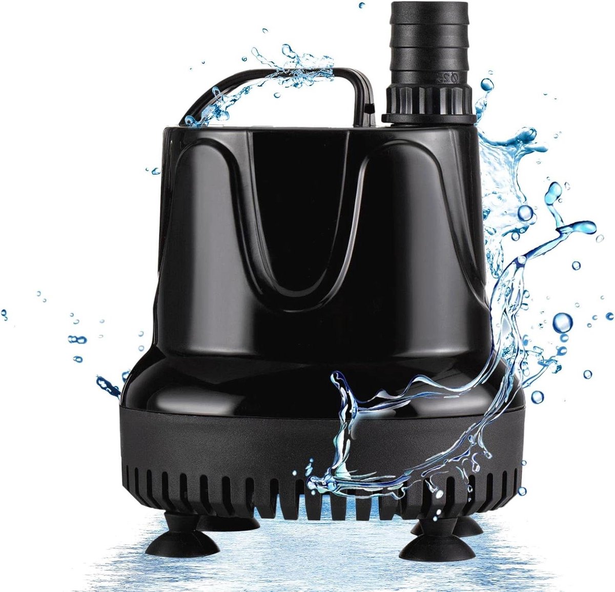 Aquarium Pump Mini Water Pump 1500 L-h 40 W Ultra Quiet Submersible Pump Fountain Pump with 3 Nozzles for Ponds & Garden Aquariums