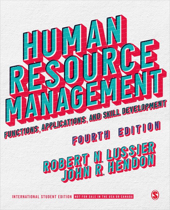 Human Resource Management - International Student Edition - cover