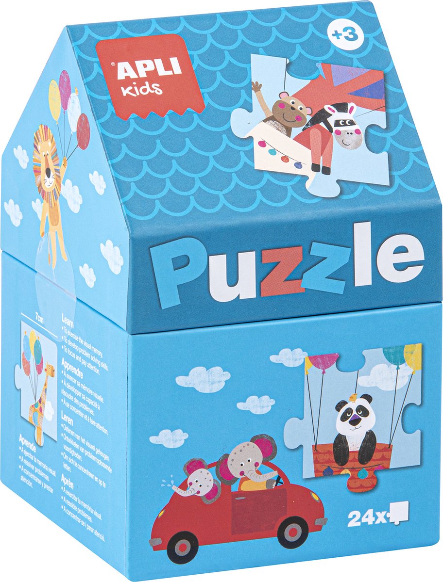 Apli Kids - Puzzel dieren op reis - 24 puzzelstukken - vanaf 3 jaar