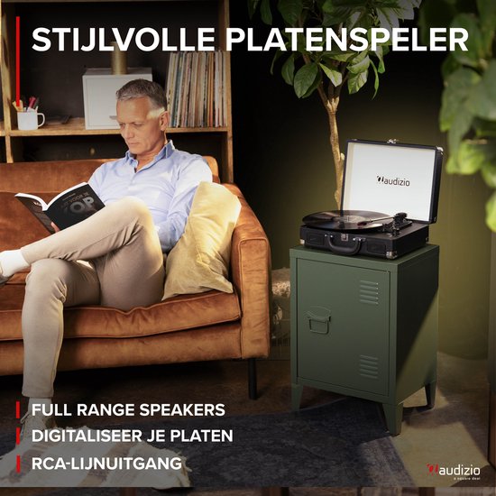 Retro platenspeler met speakers - Audizio RP114BK - Model 2025 - met PC software - Zwart — afbeelding 2