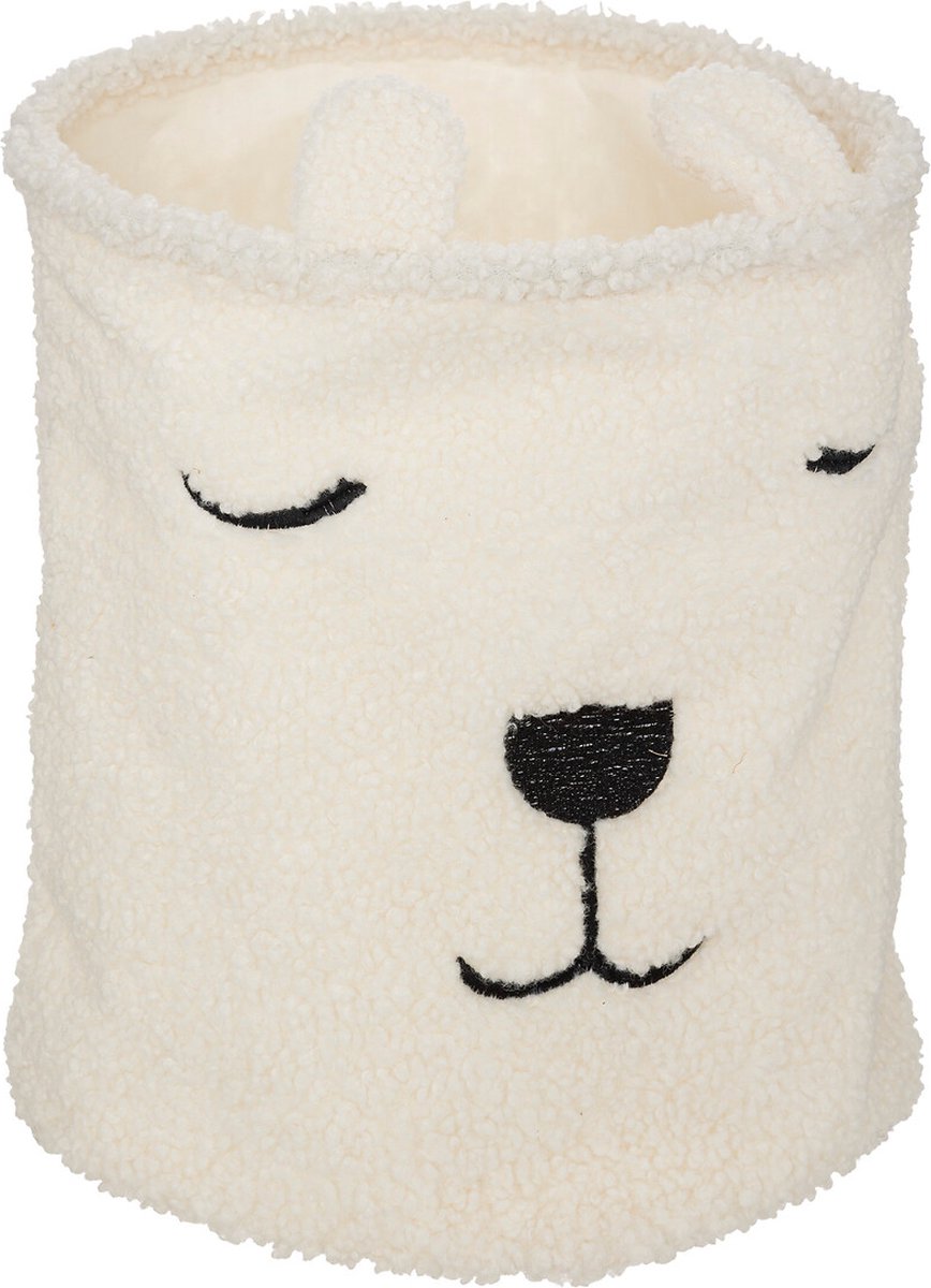 Speelgoedmand Kinderen - Opvouwbare Speelgoedbak met Handgrepen - Opbergmand Speelgoed - Kinderkamer Opberger - Wasmand Kinderen - Ø35 x 40 cm - Wit
