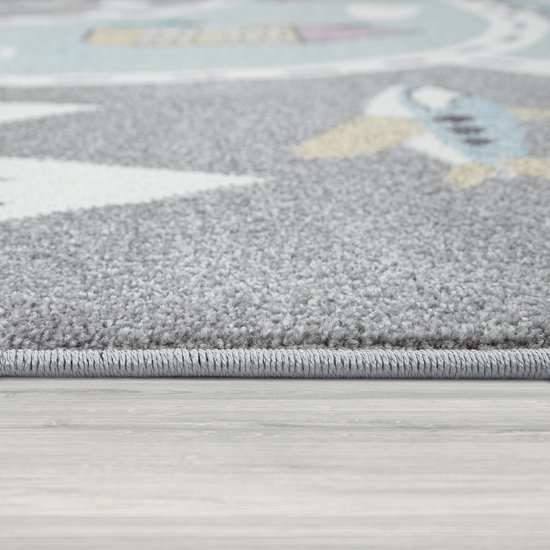 Rond vloerkleed Kinderkamer - Voetbal crème/groen
