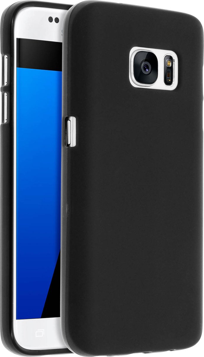 Avizar Hoes Geschikt voor Samsung Galaxy S7 siliconengel bescherming, Zwart