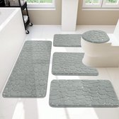 Toptan özel kaymaz u-şekilli tuvalet paspası takım yumuşak bellek köpük banyo 3