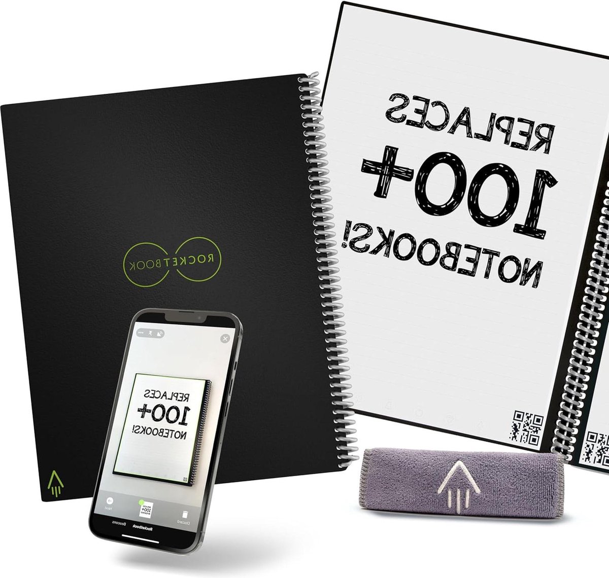 Herbruikbaar Wirebound Notebook A4 Zwart - Rocketbook EVR-L-R digitaal notitieblok