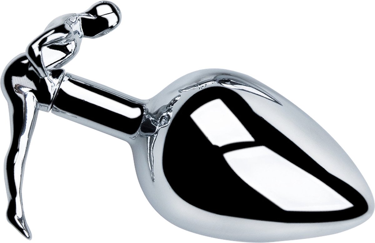 Fixxx - RVS Buttplug met Handvat in de vorm van een Man - Twee Maten L