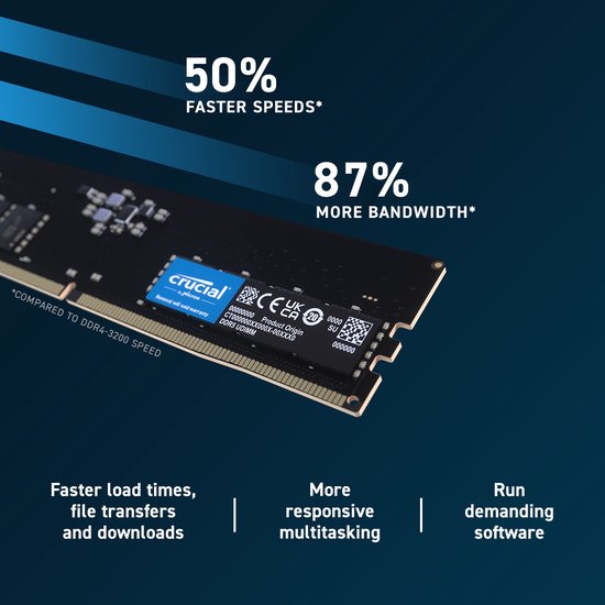 Crucial CT16G56C46U5 RAM-geheugen - 1x 16GB DDR5 - 5600MHz