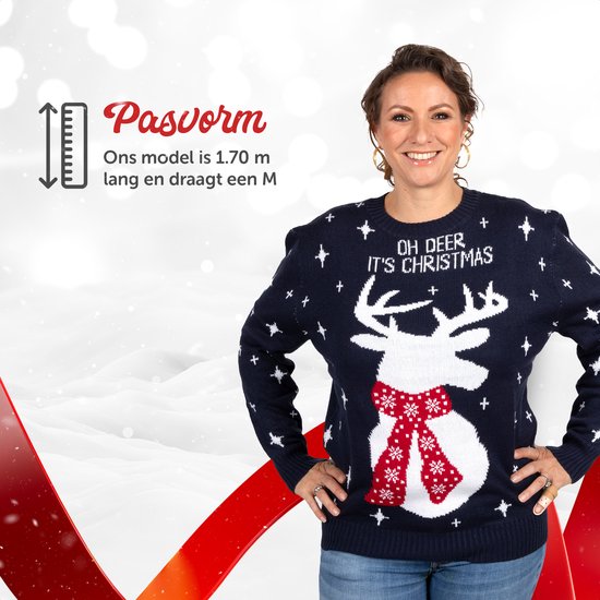 Mauvais pull de Noël Femmes & Hommes - Pull de Noël « Oh Deer, It's Christmas » - Hommes & Femmes M - Sinterklaas - Noël - Cadeau de Noël