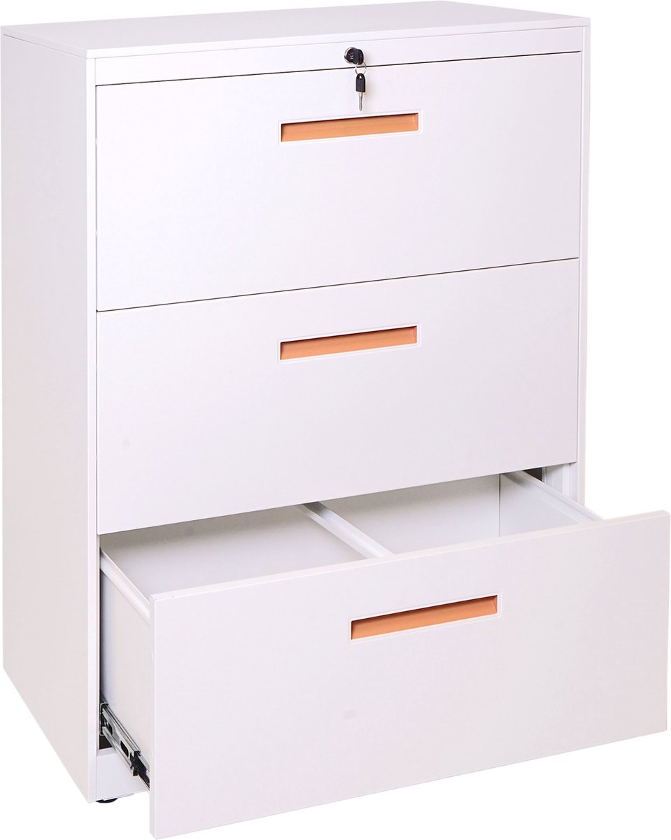 MCW Hangmappenkast MCW-A10, archiefkast stalen kantoorkast, A4 afsluitbaar ~ 103x76x46cm wit
