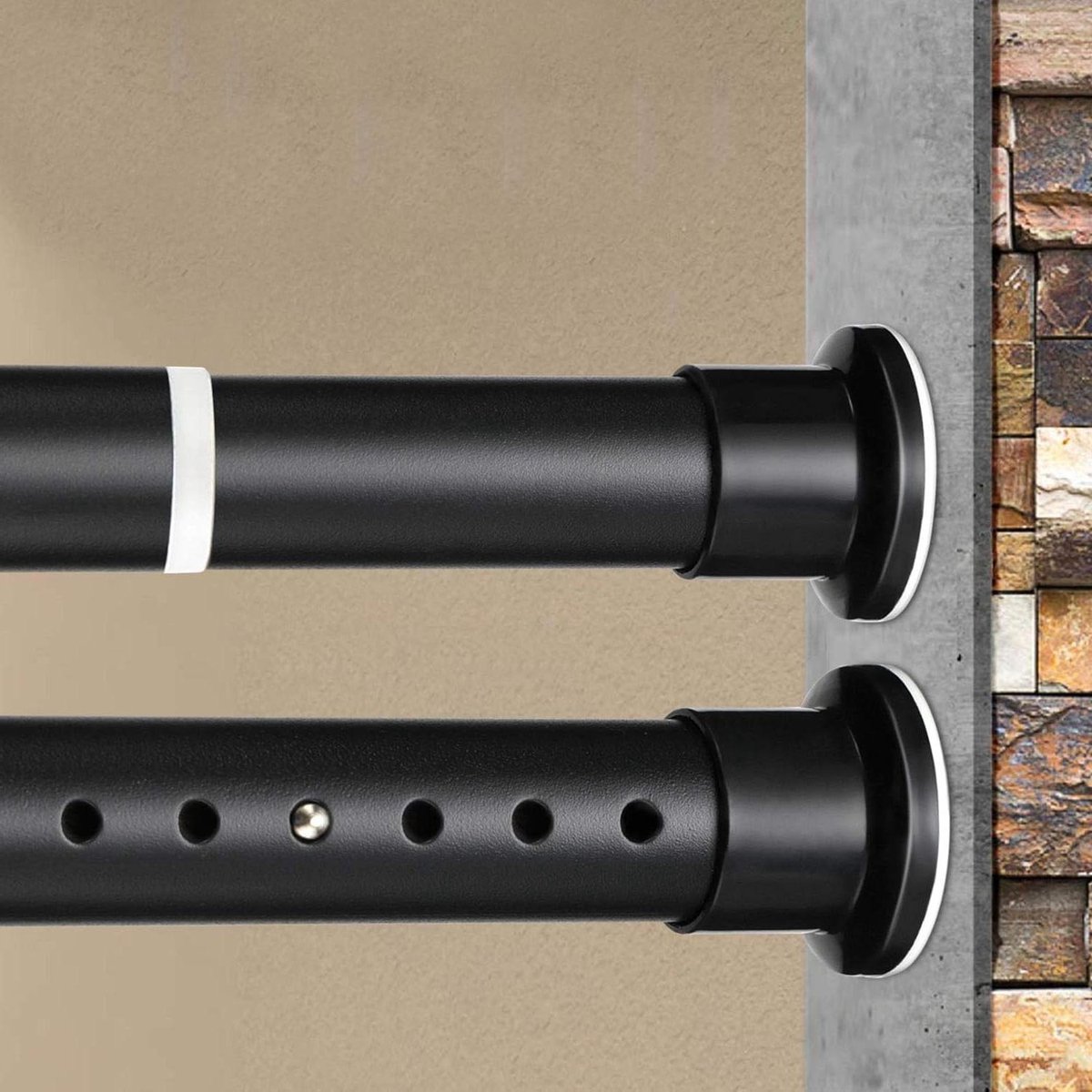 AJW-3 Morceaux De Tringle Rideau Extensible Sans Percage Tringle Rideau