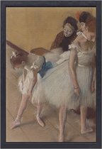 Dans examen - Edgar Degas schilderijen - Ballet schilderijen - Schilderij op canvas Dans - Muurdecoratie landelijk - Schilderij op canvas met baklijst - Muurkunst canvas met baklijst 50x70 cm