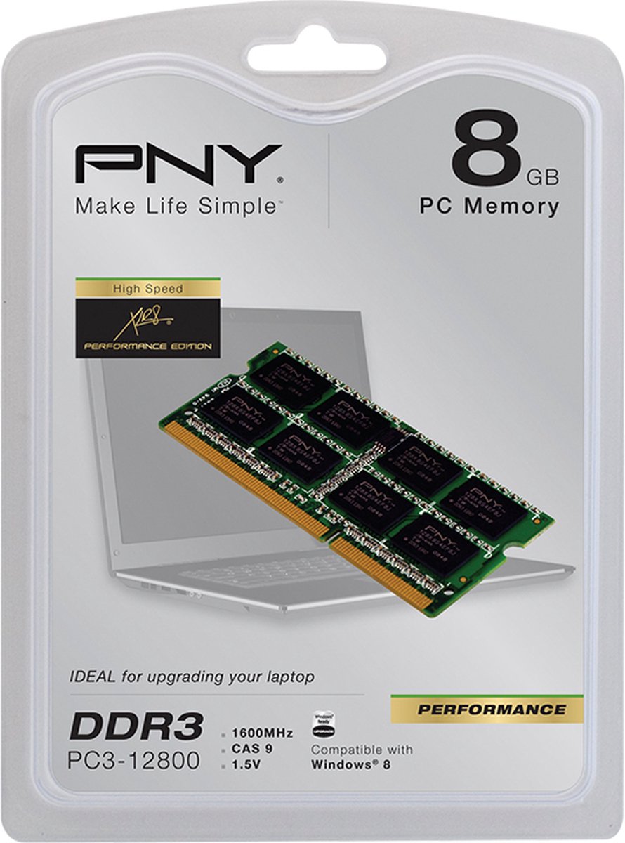 Pny 8Gb Ddr3 Geheugenmodule 1 X 8 Gb
