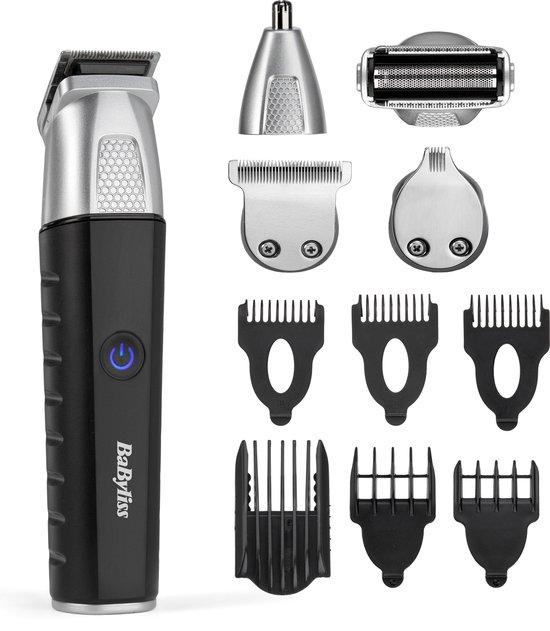 BaByliss Lithium Power 11 in 1 Multitrimmer MT812E - 6 Opzetkammen (Baard, Kaaklijn, Lichaam) - 0.4mm - 10mm - 100% Waterproof