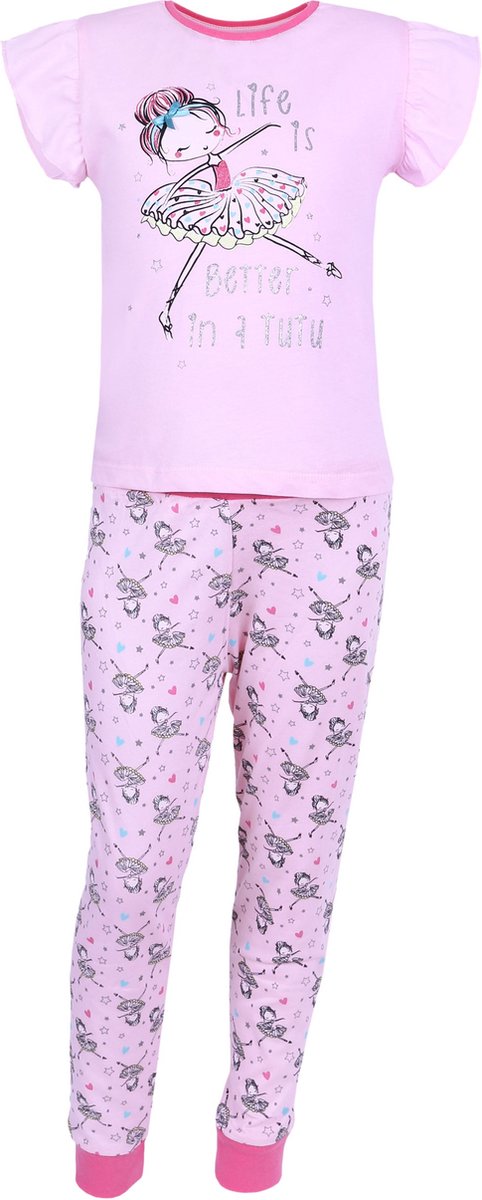 Roze pyjama met ballerina's / 98cm
