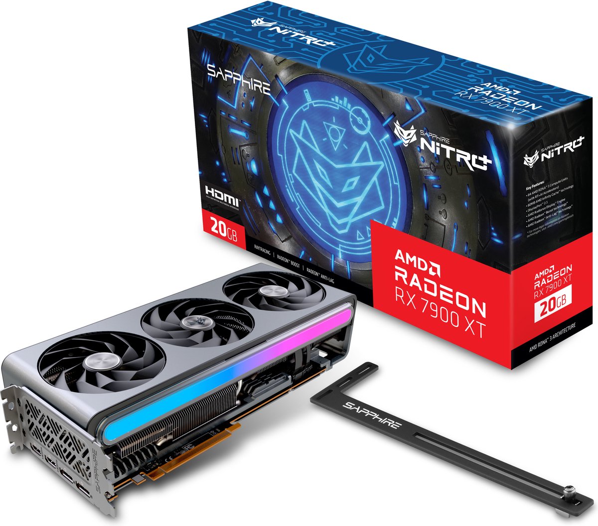 SAPPHIRE NITRO+ AMD Radeon RX 7900 XT Vapor-X 20GB grafische kaart RDNA 3, 2x DisplayPort, 2x HDMI 2.1