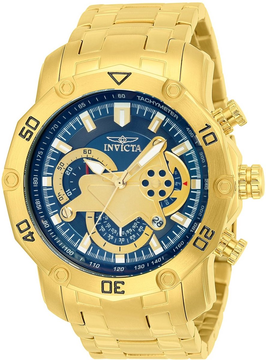 Invicta Pro Diver - SCUBA 22765 Heren Horloge - Waterdicht - Analoog - Quartz Uurwerk - Roestvrij Staal met blauwe Wijzerplaat - 50mm