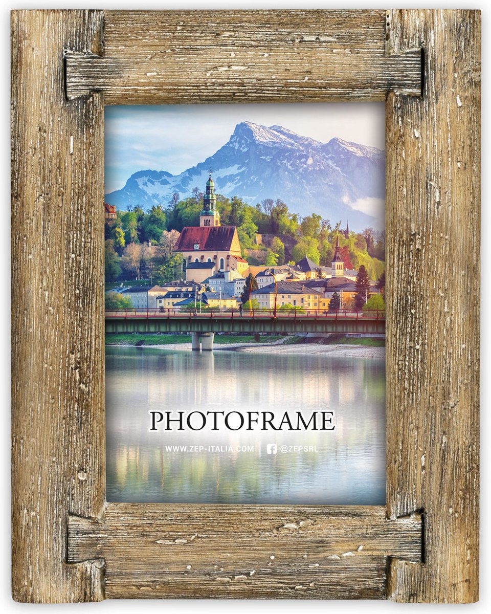 Zep Houten Fotolijst Kufstein Bruin voor foto formaat 13x18 cm - RE2757