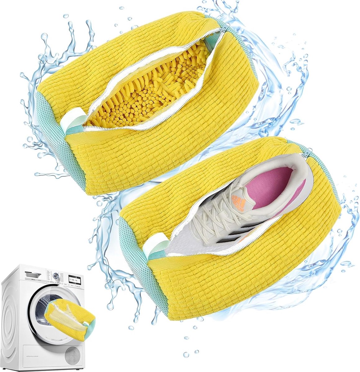 Goedkoopste 2 stuks schoenenzak, waszak, waszak, wasmachine, herbruikbaar, voor schoenen met ritssluiting, schoenenwaszak, multi-bescherming, waszak