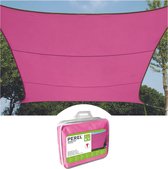 Perel Schaduwdoek, waterafstotend, 3.6 x 3.6 m, 160 g/m², polyester, vierkant, fuchsia