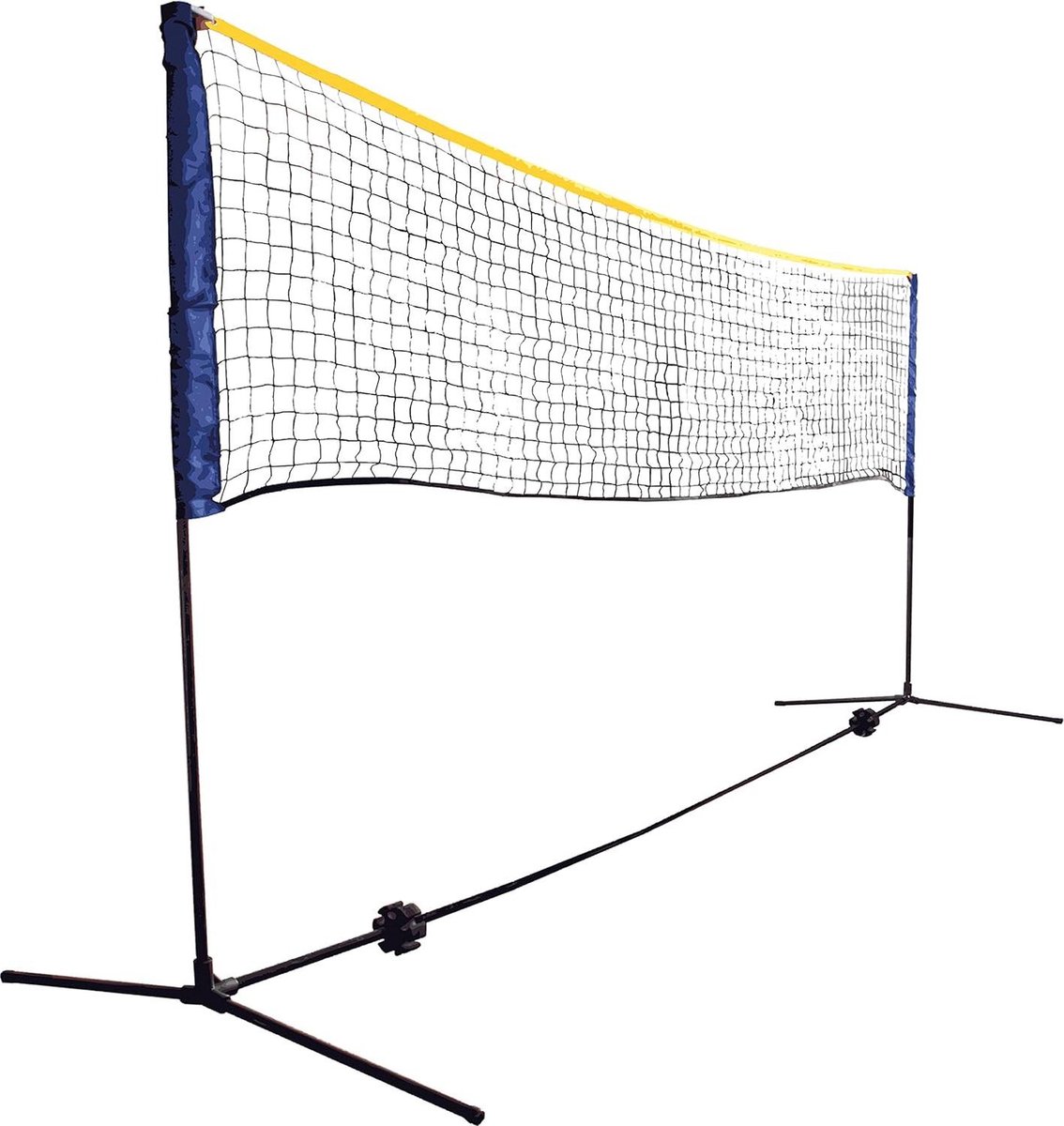 Vrijstaand net voor badminton en streettennis - traploos verstelbaar - 075 m tot 155 m - breedte 3 m