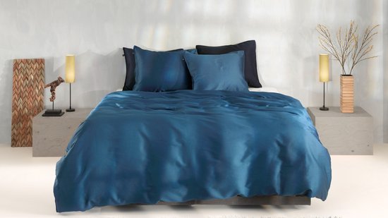 ZoHome Satinado Dekbedovertrek - Tweepersoons - 200x200/220 cm - Navy Blue