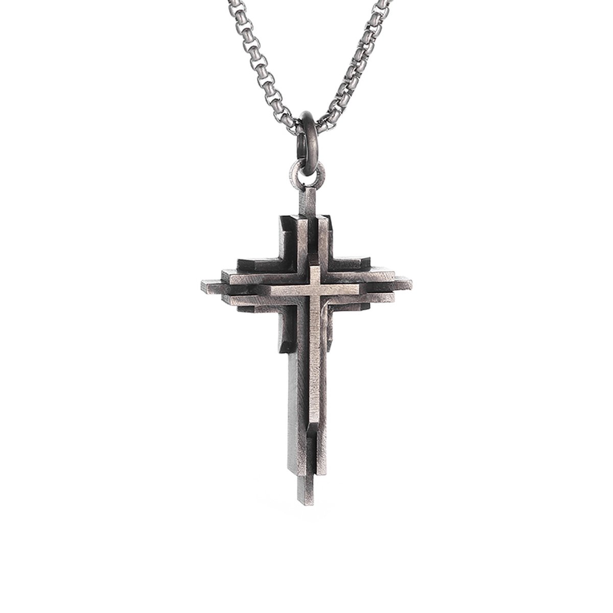 Donley INRI ketting - Iesus Nazarenus Rex Iudaeorum - Jezus van Nazareth, Koning der Joden - Heilig kruis - Jezus kruis - Jezus INRI - cross- kruis - jesus - cubaans - don - zilver - silver - jesus kruis 3D