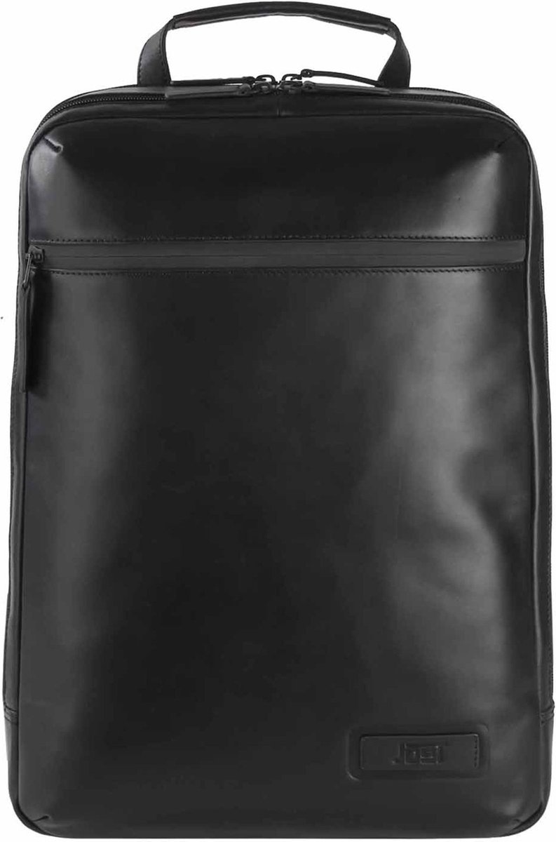 JOST Leren Laptop rugzak Rugzak met laptopvak Aarhus Daypack Backpack Black Zwart