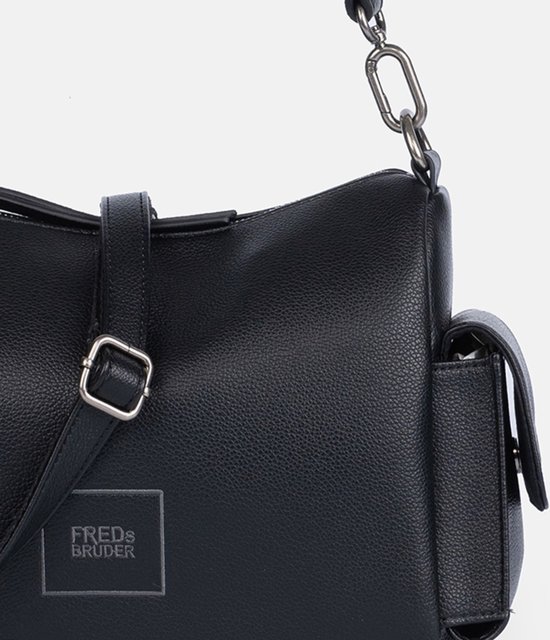 Sac Bandoulière Crossbody FREDsBRUDER Bestie - Cuir Véritable Noir, Réglable, Neuf Avec étiquettes