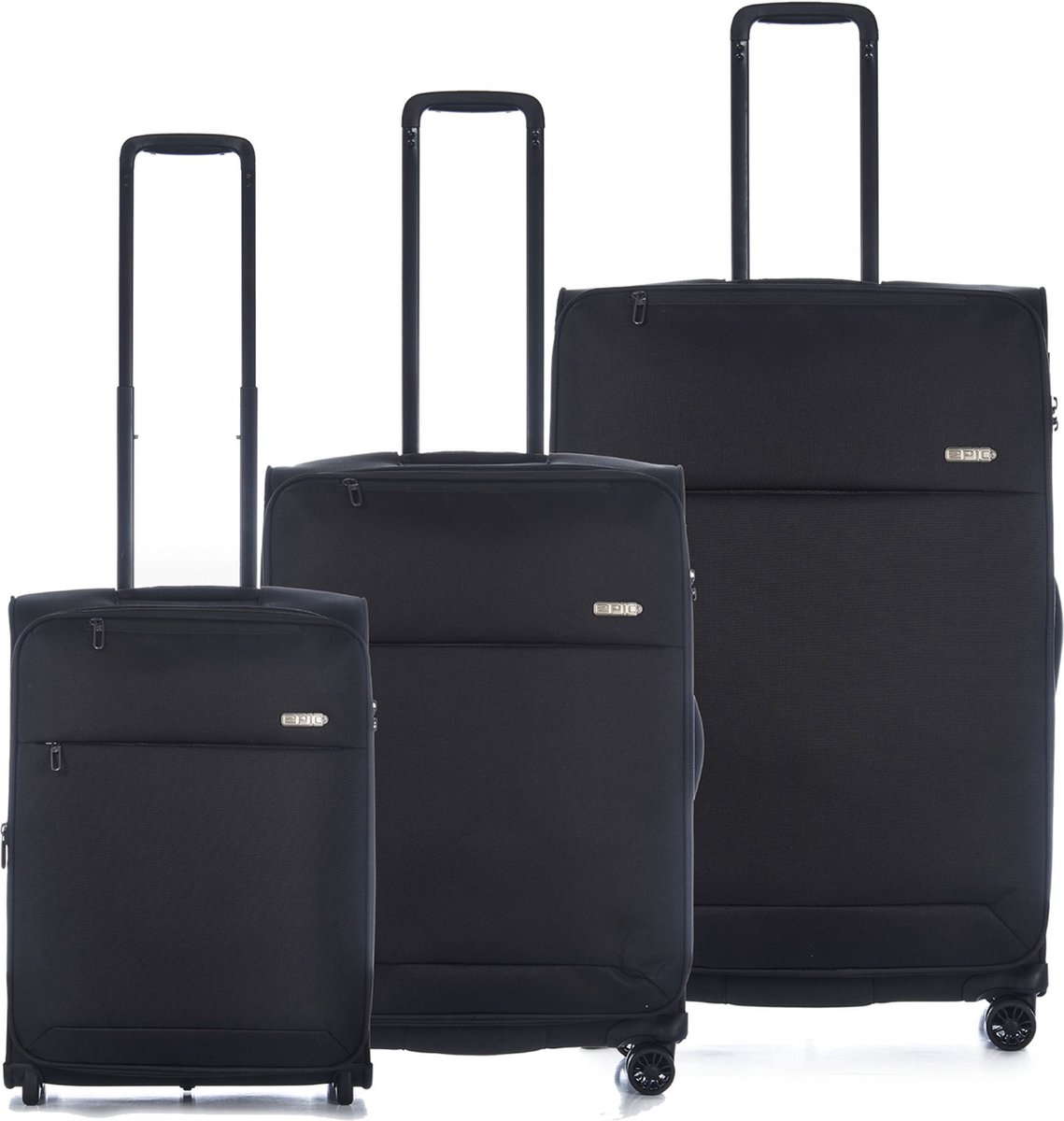 Epic Discovery 4-wiel kofferset 3st. - Zachte bagage - TSA slot - black