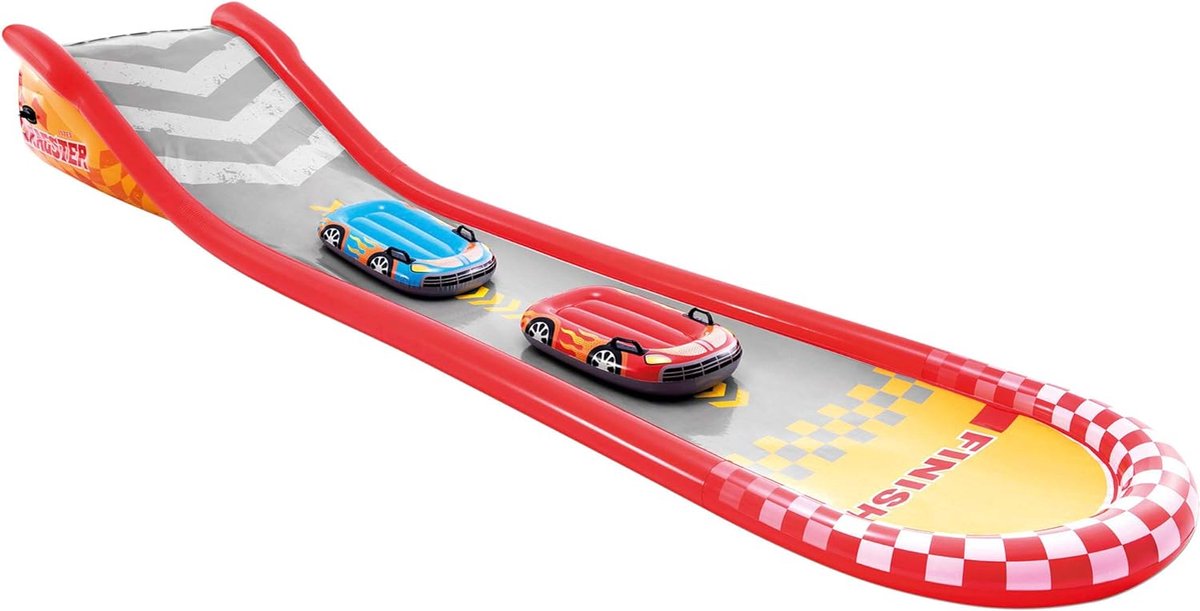 Racing Fun Glijbaan 257cm x 216cm x 84cm - Opblaasbare Waterglijbaan