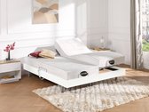 NATUREA Elektrisch relaxbed met matras met vormgeheugen en bamboe LYSIS III van NATUREA - OKIN-motoren - 2 x 70 x 190 cm - Wit L 190 cm x H 35 cm x D 140 cm