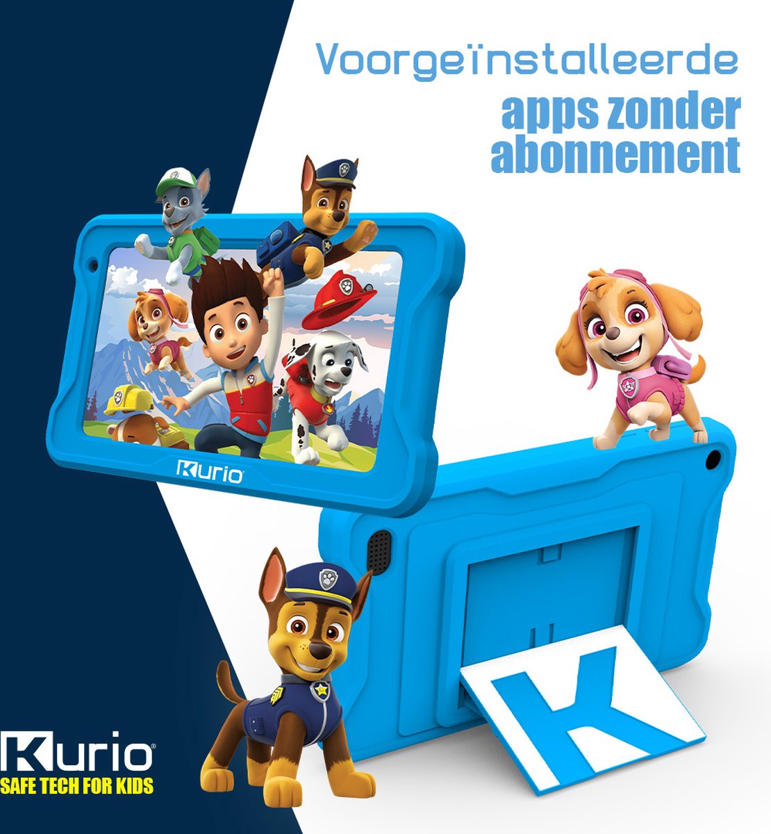 Kurio TAB Premium - Kindertablet - 7 Inch - 32GB - Veilige Tablet - Ouderlijk Toezicht - Nickelodeon - PAW Patrol - Android 13 GO - Blauw