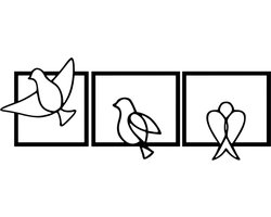 Djemzy - Vogels in frame - 3-delig - klein- wanddecoratie woonkamer - wanddecoratie slaapkamer - wandversiering - muurversiering - wandpaneel - wall art - hout - zwart - abstract - dieren - wanddecoratie drieluik - MDF 6 mm