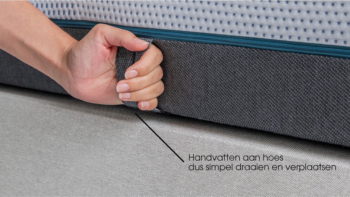 Maxi Plus Pure 200 Matras 80 x 200 cm - Traagschuim Matras - Eenpersoonsmatras - 7 Zonen - Pocketvering - Dikte: 21 cm - H4 — afbeelding 4
