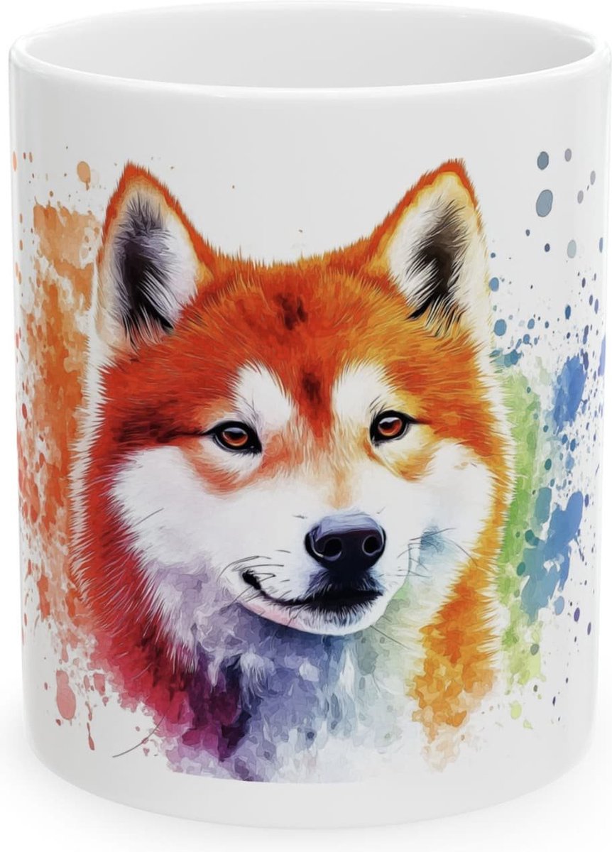 Mok Akita aquarel - Koken & Tafelen Servies Kopjes & mokken, Hond Mok, Hondenliefhebber Cadeau, Koffie Thee Mok, Cadeau Idee