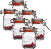 Urban Living Weck pot/pot de conserve - 6x - mini - 70 ml - verre - avec couvercle pivotant - D5 x H8 cm